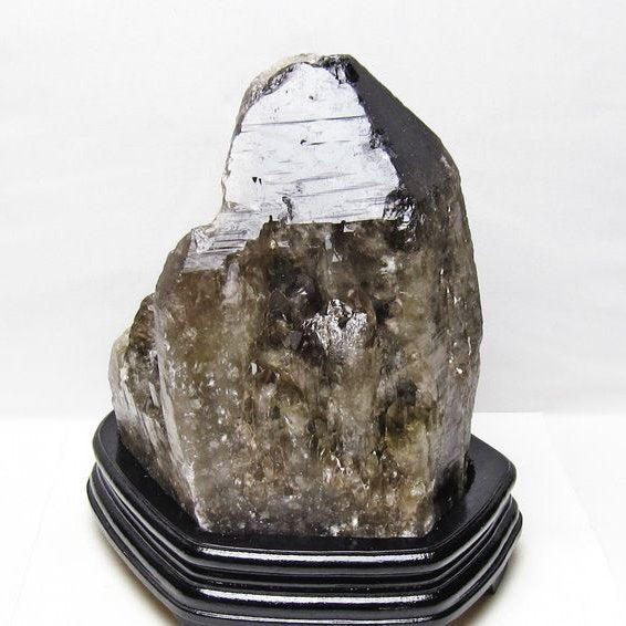 8Kg スモーキークォーツ 原石 煙水晶 エレスチャル 台座付属 191-631