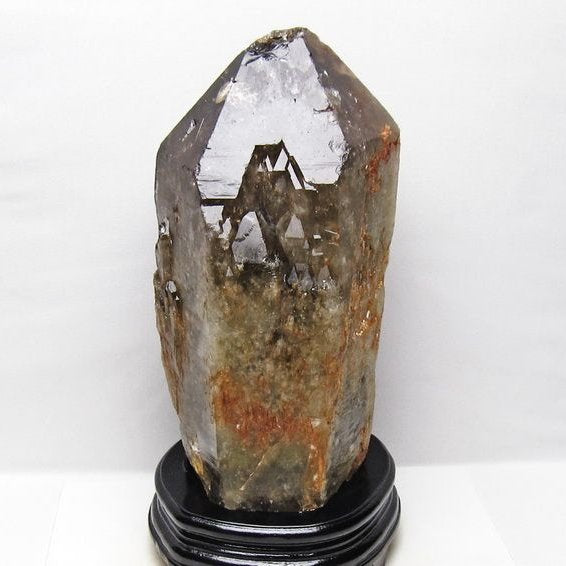 6.7Kg スモーキークォーツ 原石 煙水晶 エレスチャル 台座付属 191-633