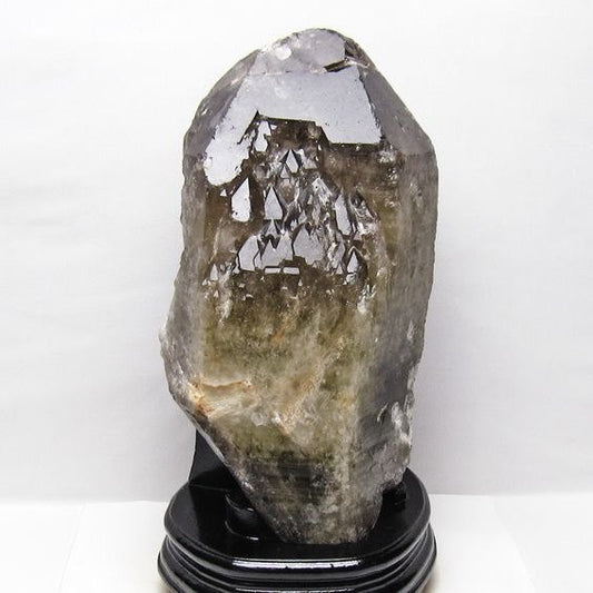 9.5Kg スモーキークォーツ 原石 煙水晶 エレスチャル 台座付属 191-635