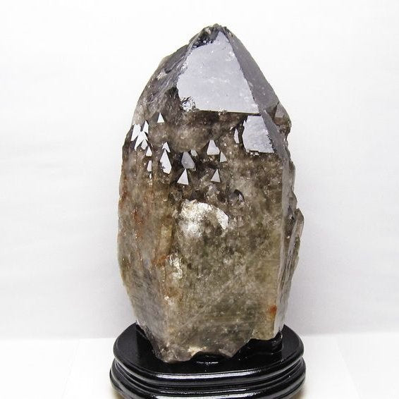 8.9Kg スモーキークォーツ 原石 煙水晶 エレスチャル 台座付属 191-637