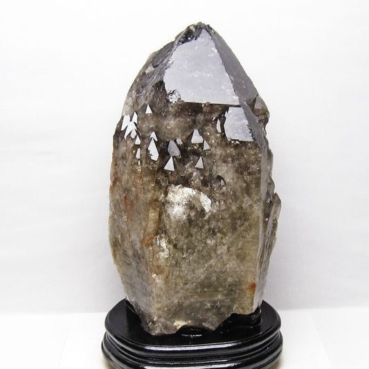8.9Kg スモーキークォーツ 原石 煙水晶 エレスチャル 台座付属 191-637