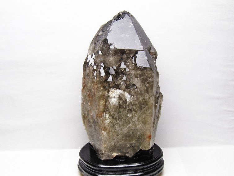 8.9Kg スモーキークォーツ 原石 煙水晶 エレスチャル 台座付属 191-637
