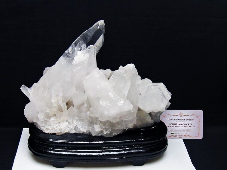 水晶クラスター 2.3Kg 原石 ブラジル ミナスジェライス州 コリント産 一点物 台座付属 レムリアンシード 192-696