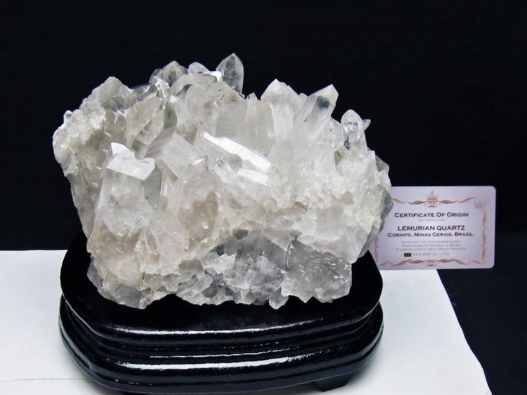水晶クラスター 2.1Kg レムリアンシード水晶 ブラジル ミナスジェライス州 コリント産 一点物 台座付属 192-697