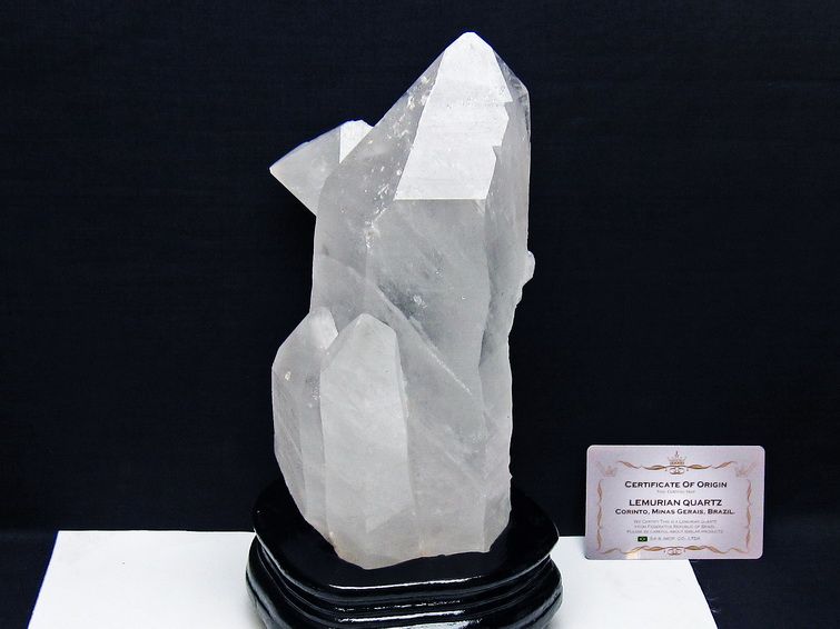 水晶クラスター 2.2Kg 原石 ブラジル ミナスジェライス州 コリント産 一点物 台座付属 レムリアンシード 192-708