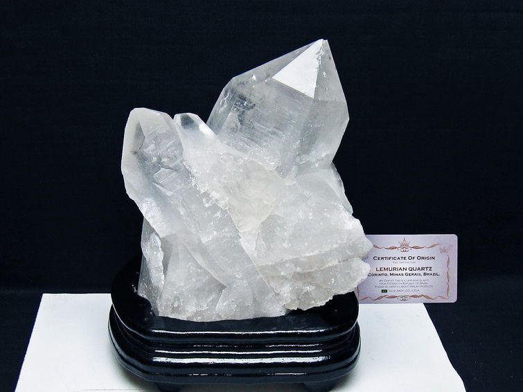水晶クラスター 2.3Kg 原石 ブラジル ミナスジェライス州 コリント産 一点物 台座付属 レムリアンシード 192-710