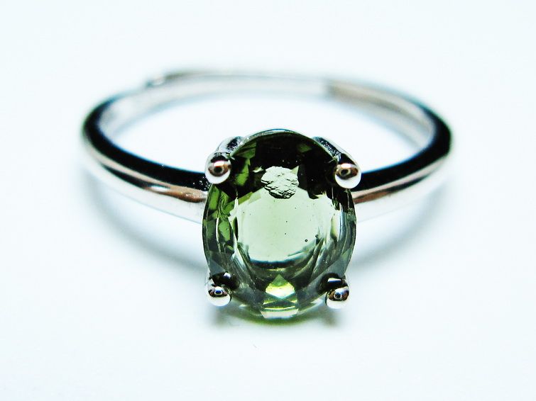 モルダバイト リング 指輪 14号 フリーサイズ 一点物 199-469