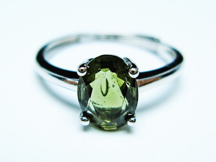 モルダバイト リング 指輪 12号 フリーサイズ 一点物 199-470