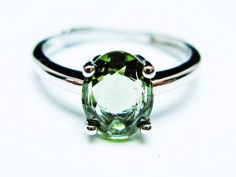 モルダバイト リング 指輪 12号 フリーサイズ 一点物 199-477