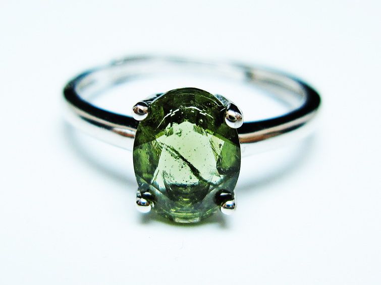 モルダバイト リング 指輪 12号 フリーサイズ 一点物 199-481