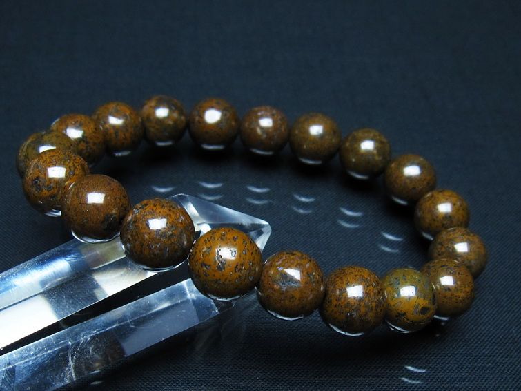 サハラNWA869隕石（コンドライト） ブレスレット 11mm 一点物 [M便 1/10] 199-721 【sold out】