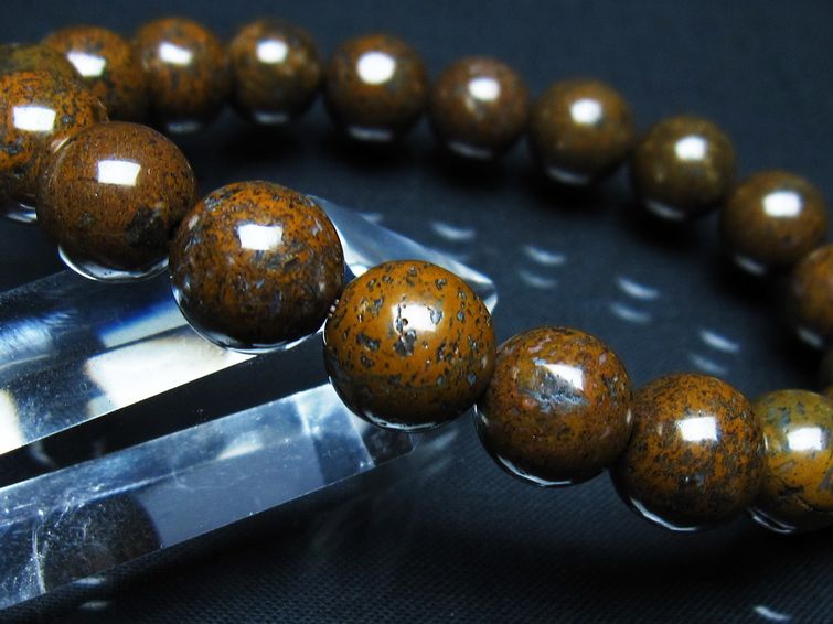 サハラNWA869隕石（コンドライト） ブレスレット 11mm 一点物 [M便 1/10] 199-721 【sold out】