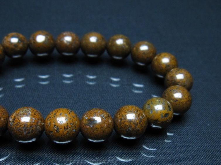 サハラNWA869隕石（コンドライト） ブレスレット 11mm 一点物 [M便 1/10] 199-721 【sold out】