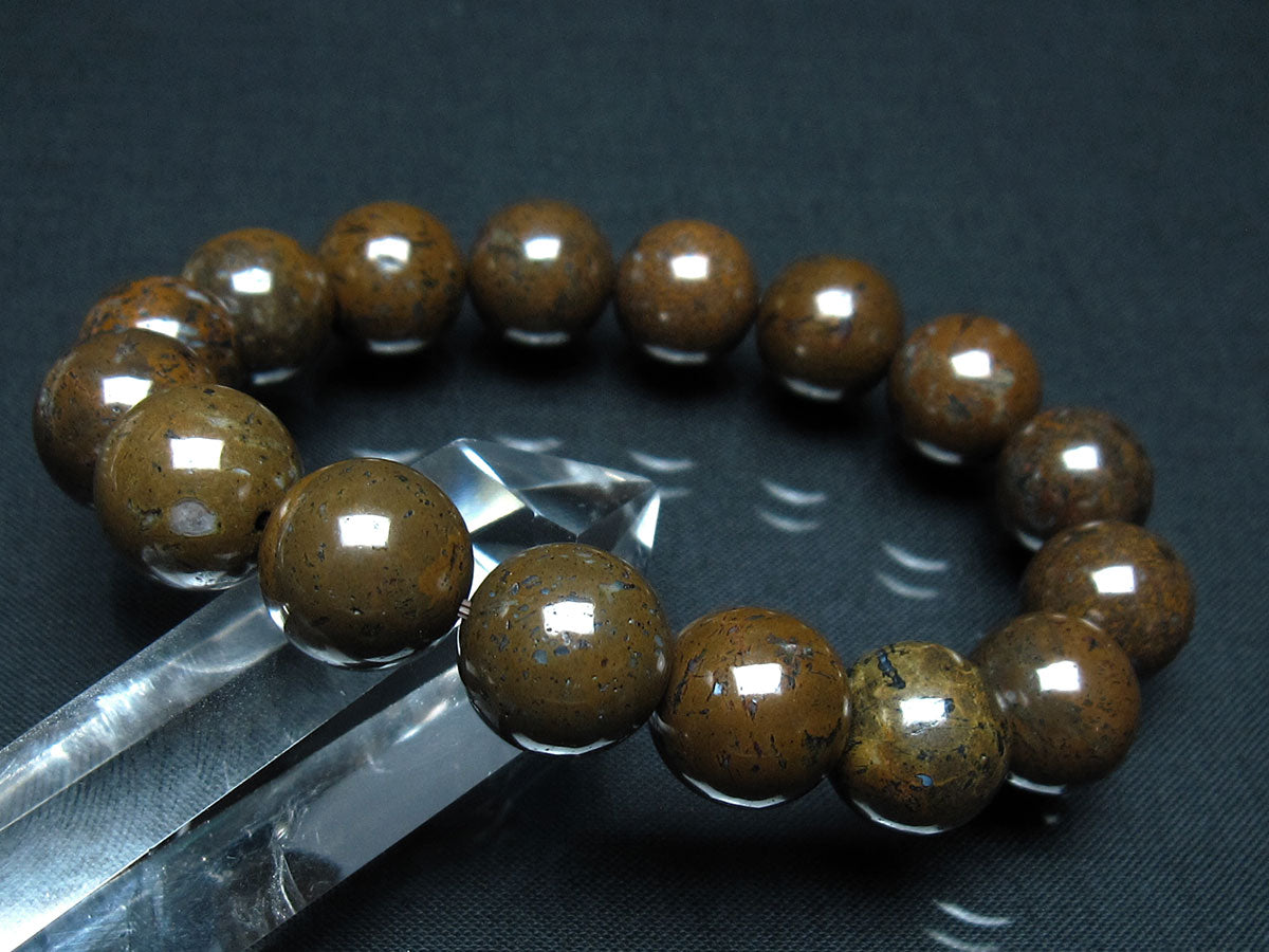 サハラNWA869隕石（コンドライト） ブレスレット 14mm 一点物 199-725