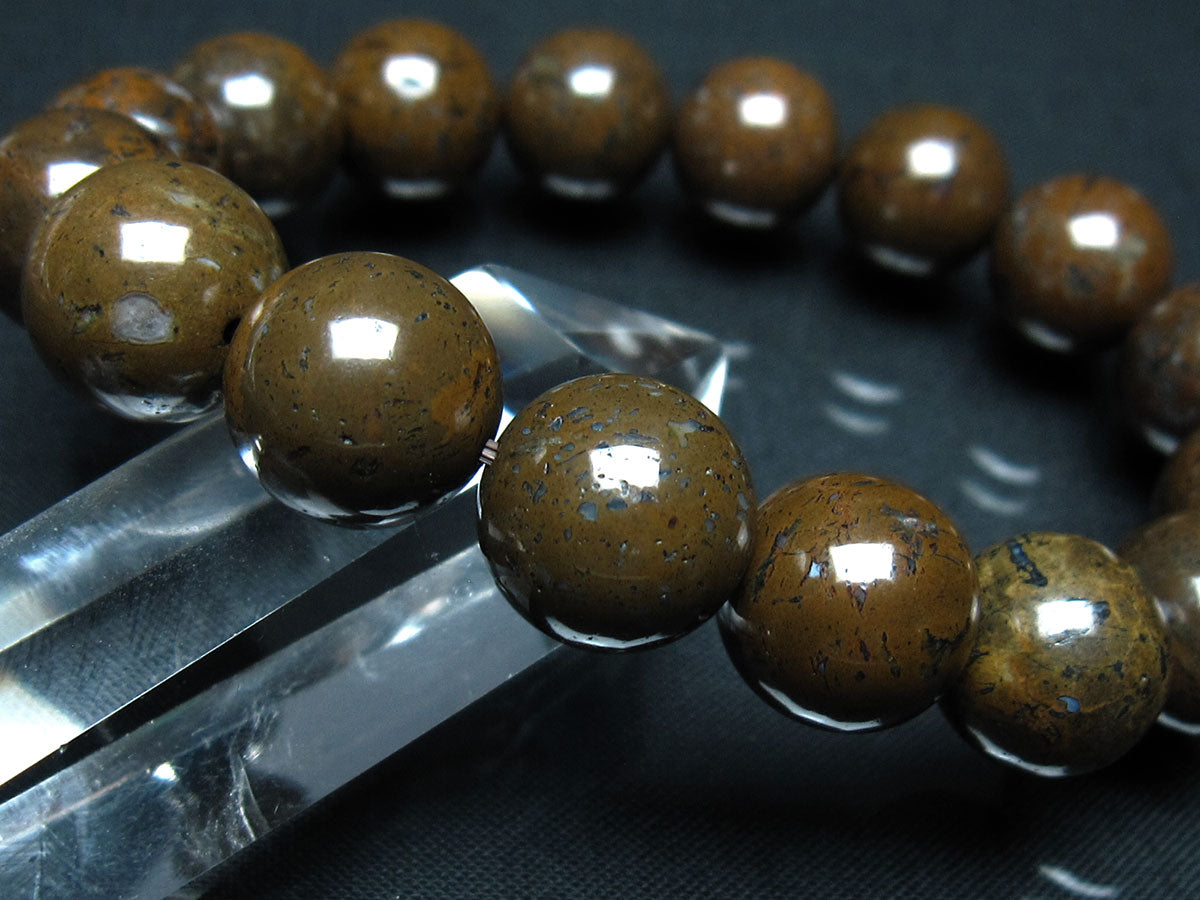 サハラNWA869隕石（コンドライト） ブレスレット 14mm 一点物 199-725