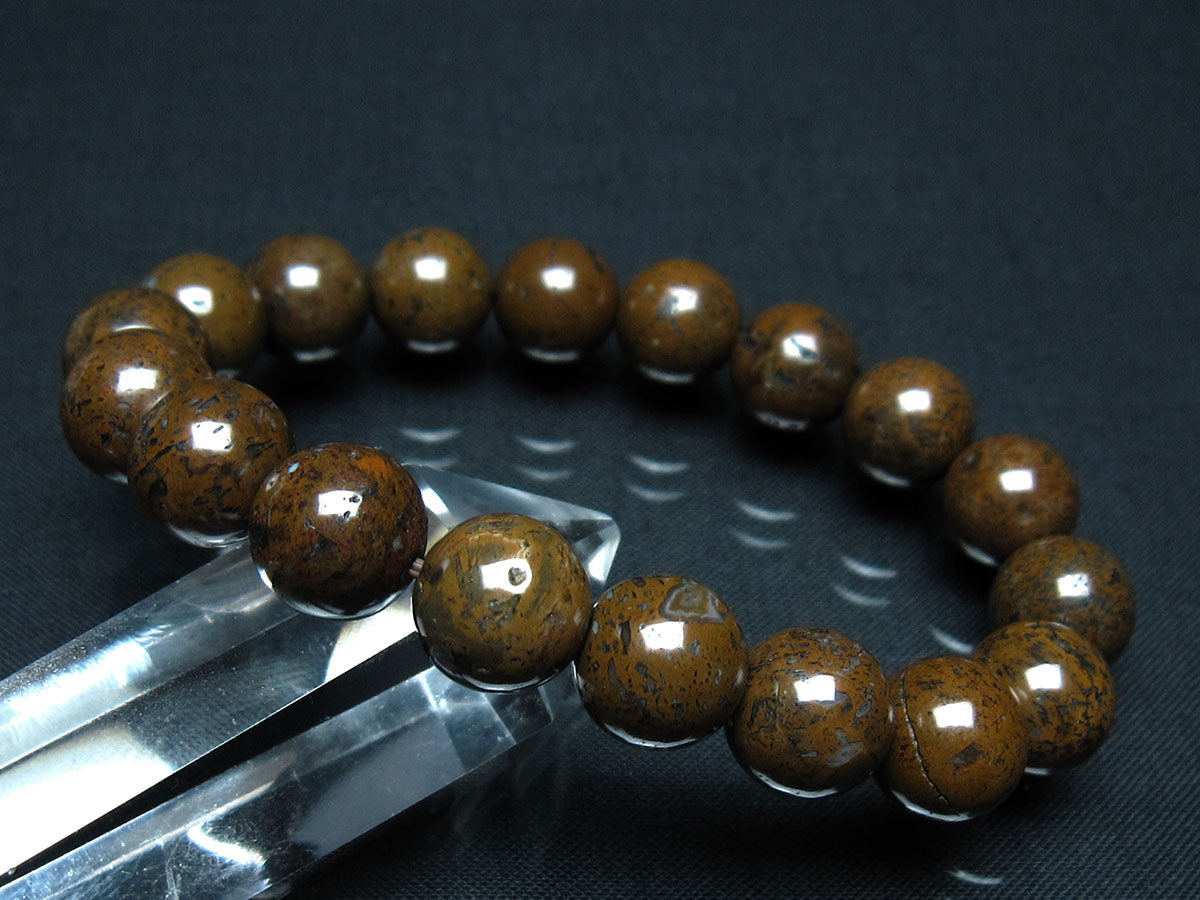 サハラNWA869隕石（コンドライト） ブレスレット 12mm 一点物 199-727