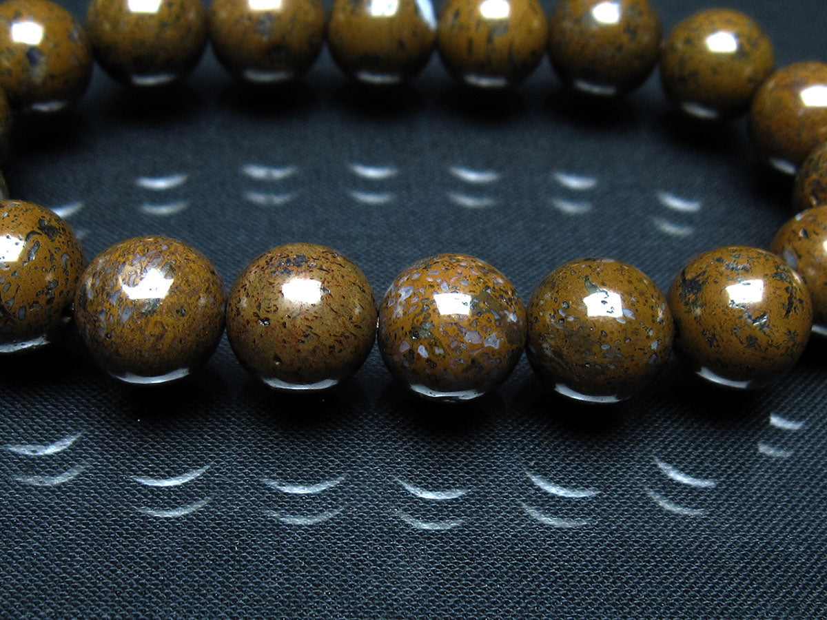 サハラNWA869隕石（コンドライト） ブレスレット 12mm 一点物 199-728