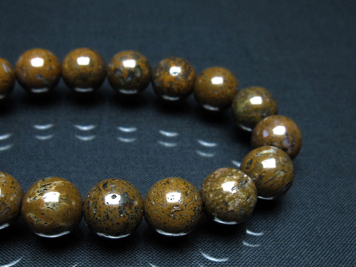 サハラNWA869隕石（コンドライト） ブレスレット 12mm 一点物 199-729