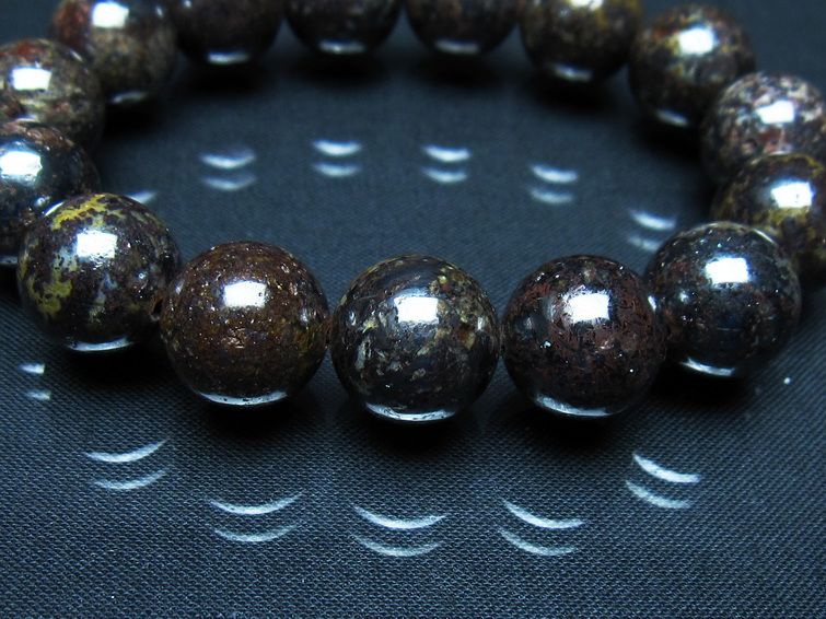 サハラNWA869隕石（コンドライト） ブレスレット 14mm 一点物 199-736