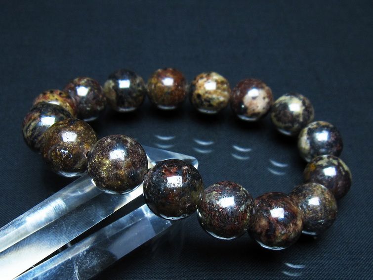サハラNWA869隕石（コンドライト） ブレスレット 13mm 一点物 199-745