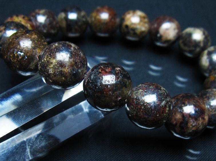 サハラNWA869隕石（コンドライト） ブレスレット 13mm 一点物 199-745