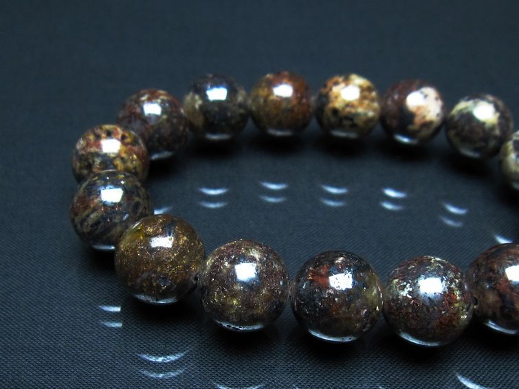 サハラNWA869隕石（コンドライト） ブレスレット 13mm 一点物 199-745