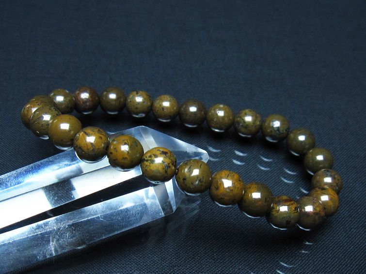 コンドライト ブレスレット サハラNWA869 隕石 8mm 一点物 メール便可 199-842 【sold out】