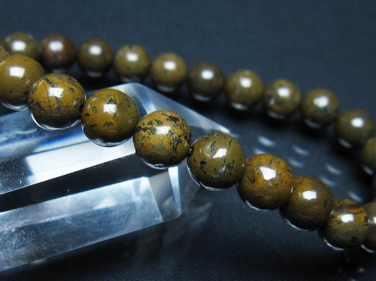 コンドライト ブレスレット サハラNWA869 隕石 8mm 一点物 メール便可 199-842 【sold out】
