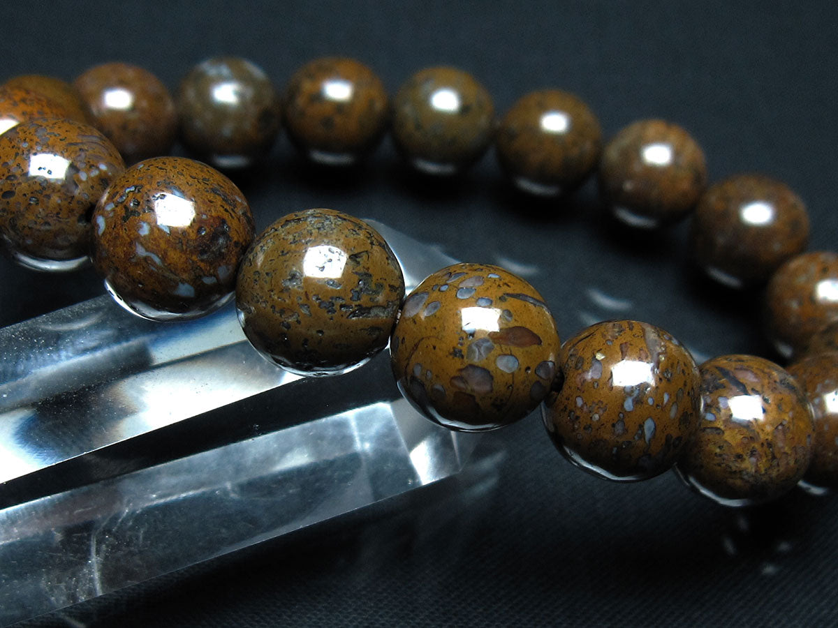 コンドライト ブレスレット サハラNWA869 隕石 12mm 一点物 199-892