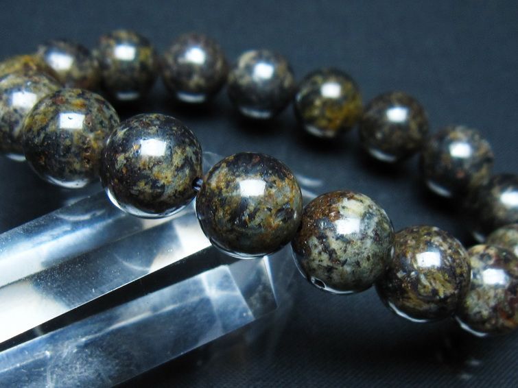 コンドライト ブレスレット サハラNWA869 隕石 12mm 一点物 199-909