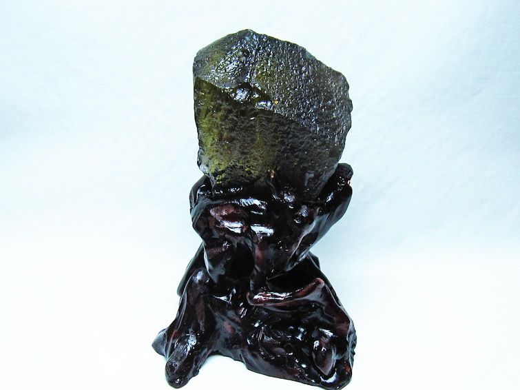 リビアングラス 原石 台座付属 一点物 199-941