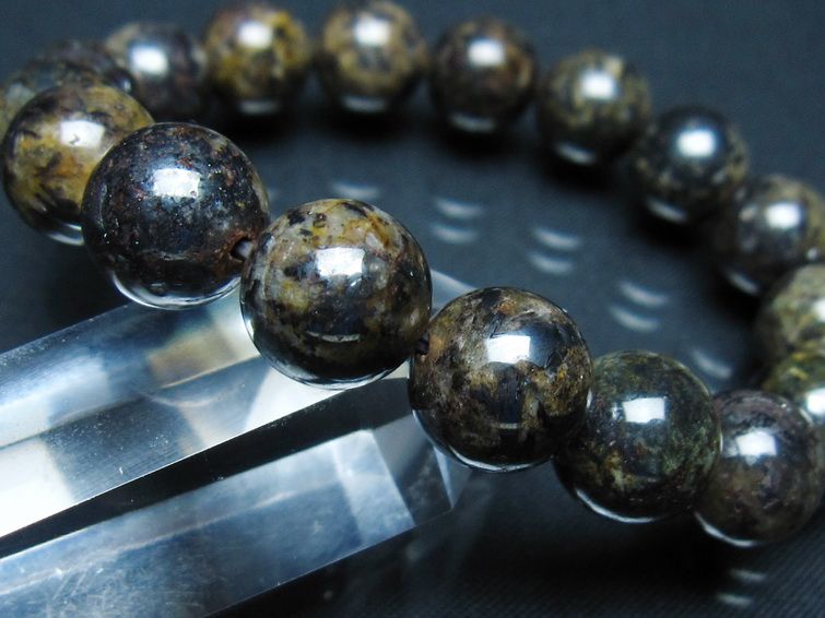 コンドライト ブレスレット サハラNWA869 隕石 12mm 一点物 199-949