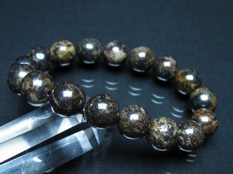 コンドライト ブレスレット サハラNWA869 隕石 12mm 一点物 199-952