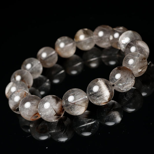 プラチナルチルクォーツ ブレスレット 13mm 一点物 211-1263