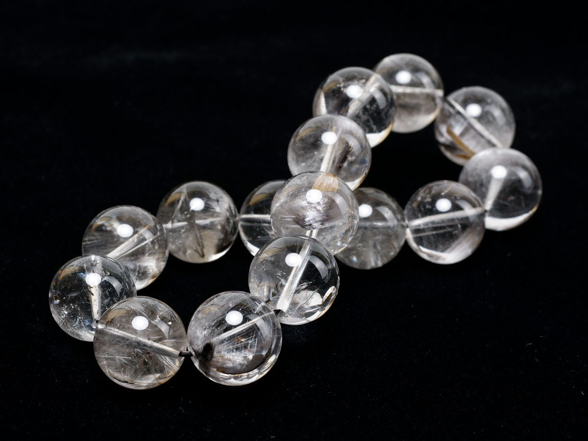 プラチナルチルクォーツ ブレスレット 14mm 一点物 211-1692 – 天然石