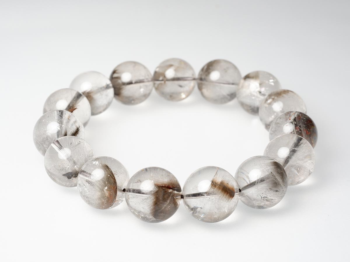 プラチナルチルクォーツ ブレスレット 14mm 一点物 211-1699