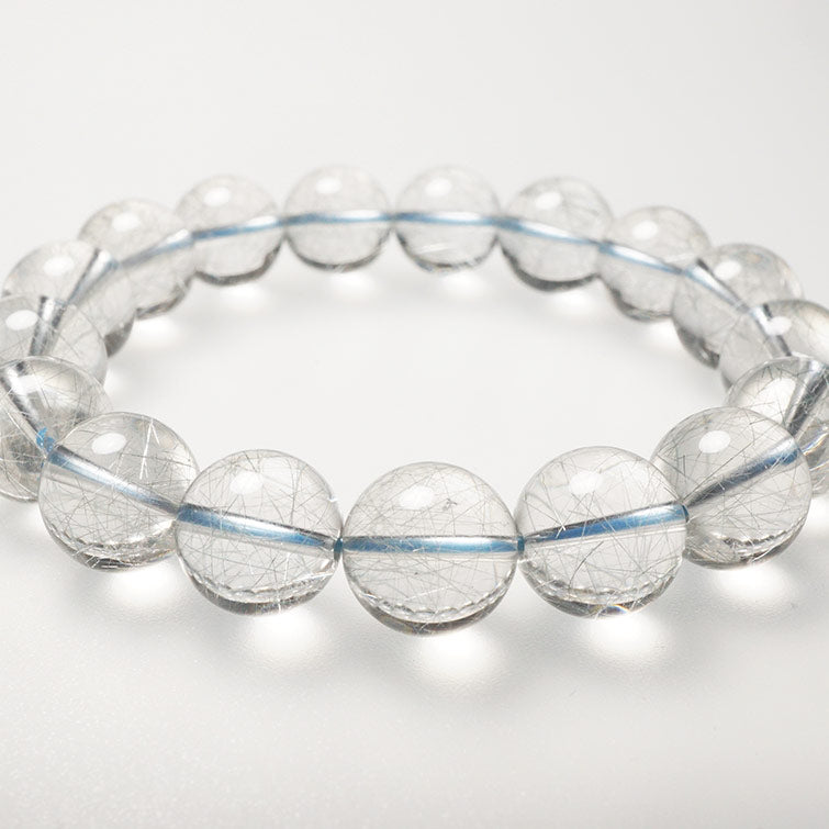 ブルー ルチルクォーツ ブレスレット 12mm 一点物 211-1885