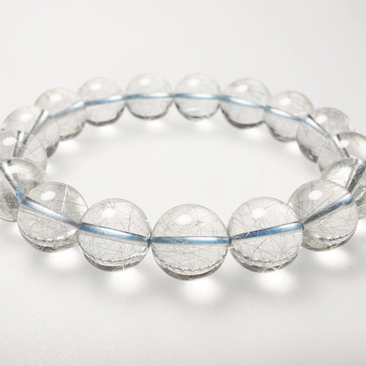 ブルー ルチルクォーツ ブレスレット 12mm 一点物 211-1885