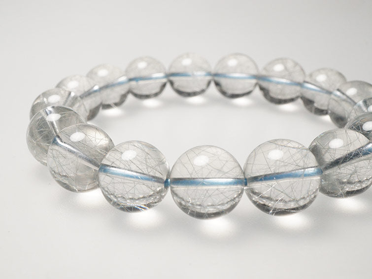 ブルー ルチルクォーツ ブレスレット 12mm 一点物 211-1885