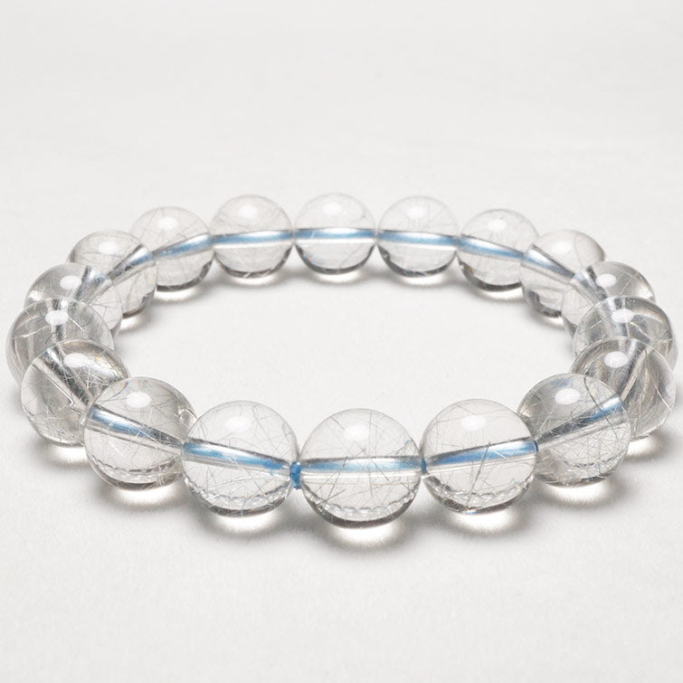ブルー ルチルクォーツ ブレスレット 12mm 一点物 211-1909