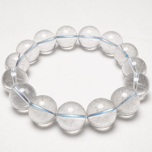 ブルー ルチルクォーツ ブレスレット 13mm 一点物 211-1914