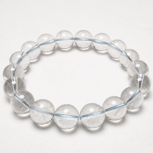 ブルー ルチルクォーツ ブレスレット 12mm 一点物 211-1919