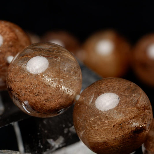 プラチナルチルクォーツ ブレスレット 13mm 一点物 211-4554