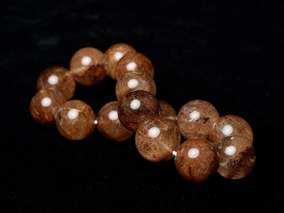 プラチナルチルクォーツ ブレスレット 13mm 一点物 211-4554