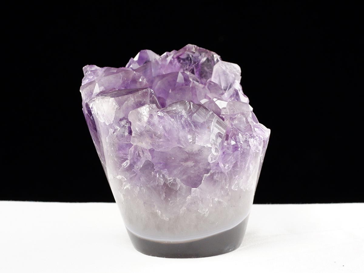 アメジスト クラスター ウルグアイ産 フラワーアメジスト 花型 原石 置物 amethyst 一点物 282-836
