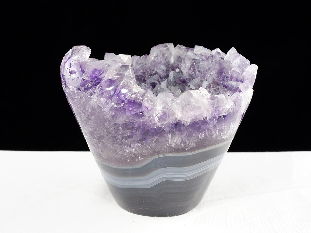 アメジスト クラスター ウルグアイ産 フラワーアメジスト 花型 原石 置物 amethyst 一点物 282-841