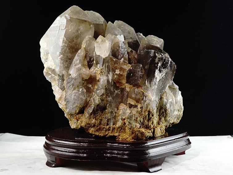 カイラス産 スモーキークォーツクラスター 21.5Kg スモーキークォーツ 煙水晶 クラスター 虹入り 同梱不可 一点物