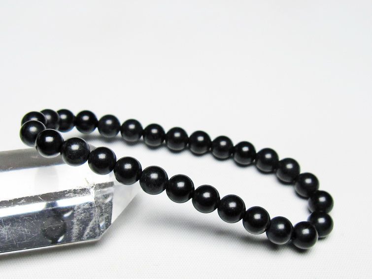 ブラックシリカ ブレスレット 7mm black silica 黒鉛珪石 ブレス bracelet メンズ レディース ブレス ランダム発送 メール便可 [M便 1/10] 711-402