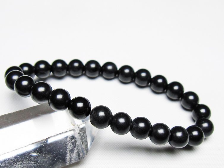 ブラックシリカ ブレスレット 8mm black silica 黒鉛珪石 ブレス bracelet メンズ レディース ブレス ランダム発送 メール便可 [M便 1/10] 711-403