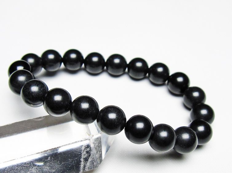ブラックシリカ ブレスレット 10mm black silica 黒鉛珪石 ブレス bracelet メンズ レディース ブレス ランダム発送 メール便可 [M便 1/10] 711-405